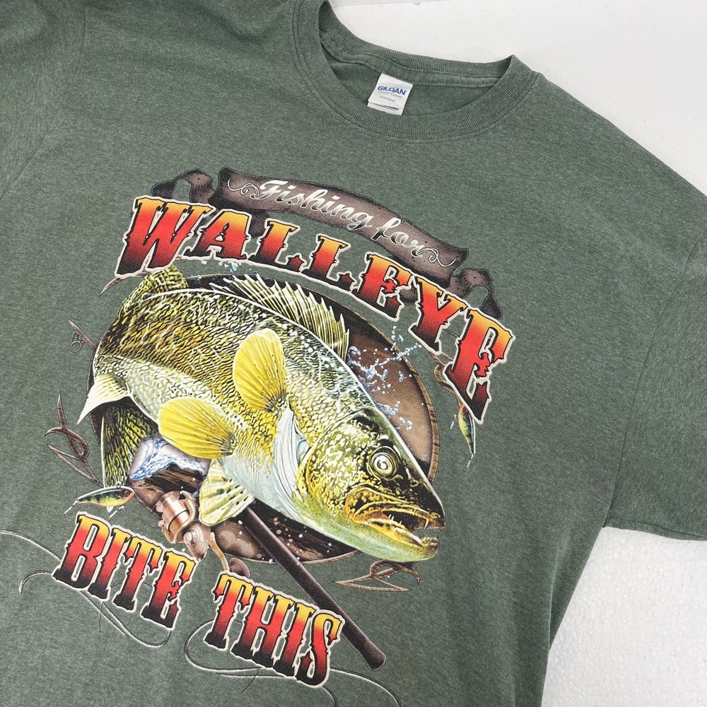 Walleye "Bite This" T-Shirt Walleye Fishing‎ Tshirt Camping Lake